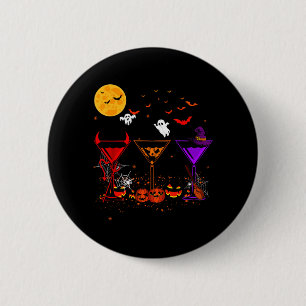 Drei Gläser Cocktails Lustiges Halloween Kostüm Button