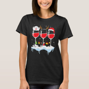 Drei Gläser Rotwein Krankenpfleger Weihnachten Pyj T-Shirt