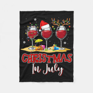 Drei Gläser Rotwein Lustiger Trinker Weihnachten i Fleecedecke