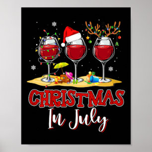 Drei Gläser Rotwein Lustiger Trinker Weihnachten i Poster