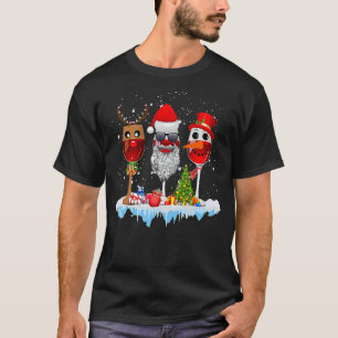 Drei Gläser Weihnachtsmannmütze Weihnachten T-Shirt