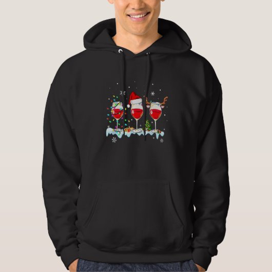 Drei Gläser Weihnachtsmannmütze Weihnachten Weihna Hoodie (Vorderseite)