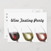 Drei Gläser Wein Einladung (Vorne/Hinten)