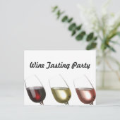 Drei Gläser Wein Einladung (Stehend Vorderseite)
