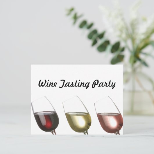 Drei Gläser Wein Einladung (Stehend Vorderseite)