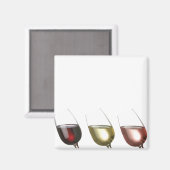 Drei Gläser Wein nach Maß Magnet (Vorderseite/Rückseite)