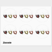 Drei Gläser Wein nach Maß Runder Aufkleber (Blatt)