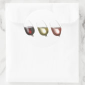 Drei Gläser Wein nach Maß Runder Aufkleber (Tasche)