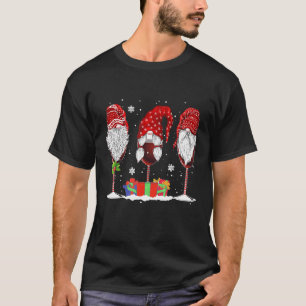 Drei Gläser Wein Weihnachtsgnomen Funny Holi T-Shirt