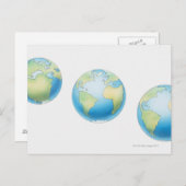 Drei Globes Postkarte (Vorne/Hinten)