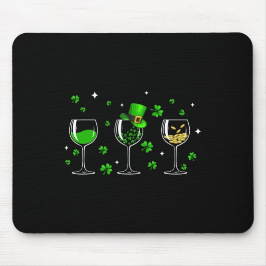 Drei Glöckchen Clover Kleeblatt St Patrick Day Iri Mousepad (Vorne)