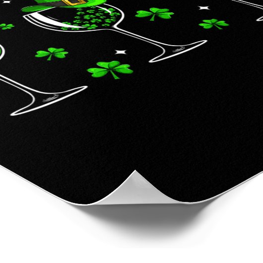 Drei Glöckchen Clover Kleeblatt St Patrick Day Iri Poster (Ecke)