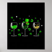Drei Glöckchen Clover Kleeblatt St Patrick Day Iri Poster (Vorne)