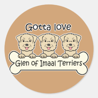 Drei Glöckchen Imaal Terriers Runder Aufkleber