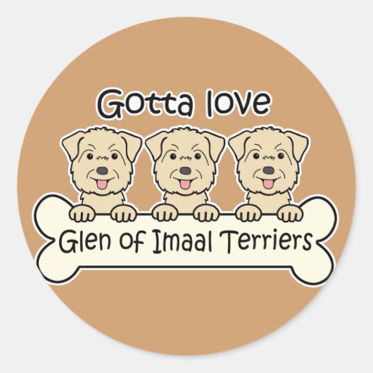 Drei Glöckchen Imaal Terriers Runder Aufkleber (Vorderseite)