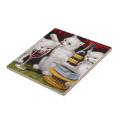 Drei glückliche Kätzchen am Fest Fliese (Seite)