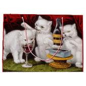 Drei glückliche Kätzchen am Fest Große Geschenktüte (Rückseite)