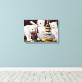 Drei glückliche Kätzchen am Fest Leinwanddruck (Insitu (Holzboden))