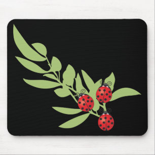 Drei glückliche Marienkäfer Mousepad