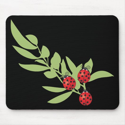 Drei glückliche Marienkäfer Mousepad (Vorne)