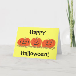 Drei glückliche Pumpkins auf Hay Halloween Cards Karte