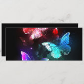 Drei glühende Schmetterlinge im Hintergrund Ankündigung (Vorne/Hinten)