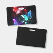Drei glühende Schmetterlinge im Hintergrund Ausweis (Vorder- & Rückseite)