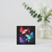 Drei glühende Schmetterlinge im Hintergrund Begleitkarte (Stehend Vorderseite)