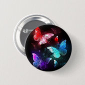 Drei glühende Schmetterlinge im Hintergrund Button (Vorne & Hinten)