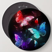 Drei glühende Schmetterlinge im Hintergrund Button (Vorne & Hinten)