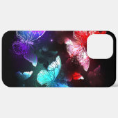 Drei glühende Schmetterlinge im Hintergrund Case-Mate iPhone Hülle (Hinten (horizontal))