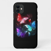 Drei glühende Schmetterlinge im Hintergrund Case-Mate iPhone Hülle (Rückseite)