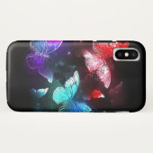 Drei glühende Schmetterlinge im Hintergrund Case-Mate iPhone Hülle (Rückseite (Horizontal))