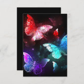 Drei glühende Schmetterlinge im Hintergrund Einladung (Vorne/Hinten)