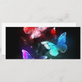 Drei glühende Schmetterlinge im Hintergrund Einladung (Vorne/Hinten)