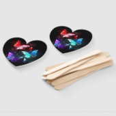 Drei glühende Schmetterlinge im Hintergrund Fächer (Non-assembled)