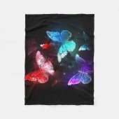 Drei glühende Schmetterlinge im Hintergrund Fleecedecke (Vorderseite)