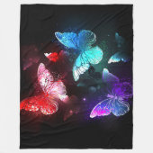 Drei glühende Schmetterlinge im Hintergrund Fleecedecke (Vorderseite)