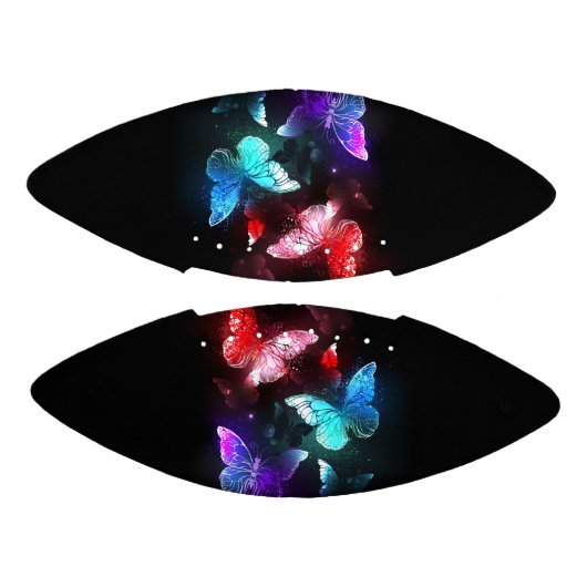 Drei glühende Schmetterlinge im Hintergrund Football (Paneele)