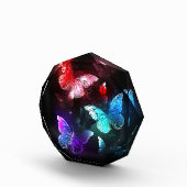 Drei glühende Schmetterlinge im Hintergrund Fotoblock (Rechts)