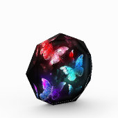 Drei glühende Schmetterlinge im Hintergrund Fotoblock (Links)