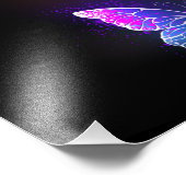 Drei glühende Schmetterlinge im Hintergrund Fotodruck (Ecke)