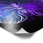 Drei glühende Schmetterlinge im Hintergrund Fotodruck (Ecke)