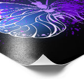 Drei glühende Schmetterlinge im Hintergrund Fotodruck (Ecke)