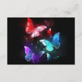 Drei glühende Schmetterlinge im Hintergrund Hinweiskarte (Vorderseite)