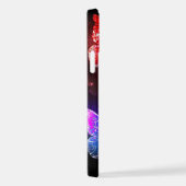 Drei glühende Schmetterlinge im Hintergrund iPhone Hülle (Rechte Seite)