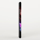 Drei glühende Schmetterlinge im Hintergrund iPhone Hülle (Rechte Seite)