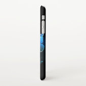 Drei glühende Schmetterlinge im Hintergrund iPhone Hülle (Linke Seite)