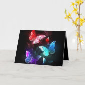 Drei glühende Schmetterlinge im Hintergrund Karte (Gelbe Blume)