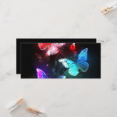 Drei glühende Schmetterlinge im Hintergrund Karte (Vorderseite/Rückseite Beispiel)